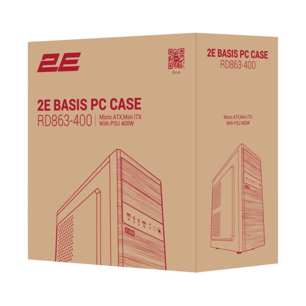 Корпус 2E Basis RD863-400 с БП 2E ATX400 2xUSB2.0 VGA 320мм mATX чёрный