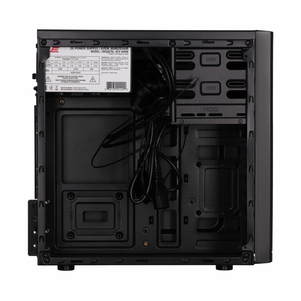 2E PC case Basis RD8603U-400 with PSU 2E ATX400W, 1xUSB3.0, 2xUSB2.0, VGA 320mm, mATX, black