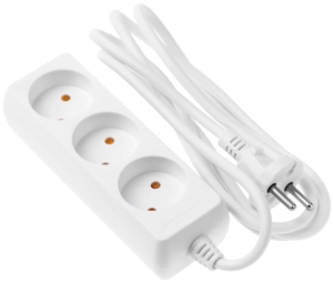 Удлинитель сетевой 2E 3хТип C, 2х1мм кв, 10A, 1.8м, белый