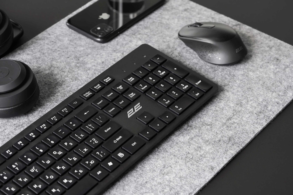 2E Комплект клавіатура та миша MK420 WL, EN/UK/RU, чорний