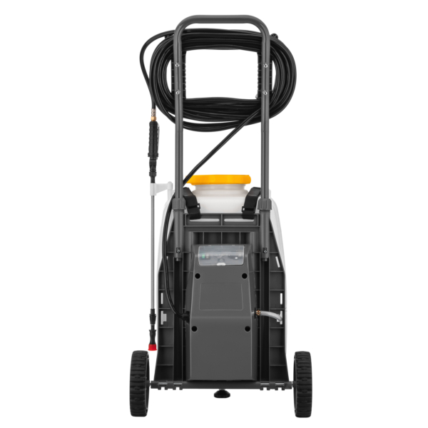 Обприскувач акумуляторний 2E AquaSpray 40LR 40л 12В 1х12А·год 7бар 6л·хв вольтметр колеса шланг 15м 14.5кг