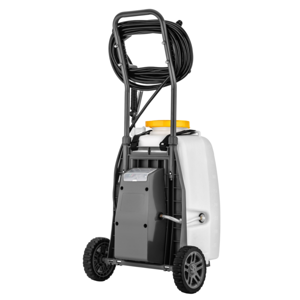 Обприскувач акумуляторний 2E AquaSpray 40LR 40л 12В 1х12А·год 7бар 6л·хв вольтметр колеса шланг 15м 14.5кг