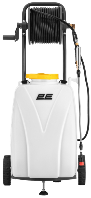 Обприскувач акумуляторний 2E AquaSpray 40LRC 40л 12В 1х12А·год 7бар 6л·хв вольтметр колеса котушка шланг 30м 16кг