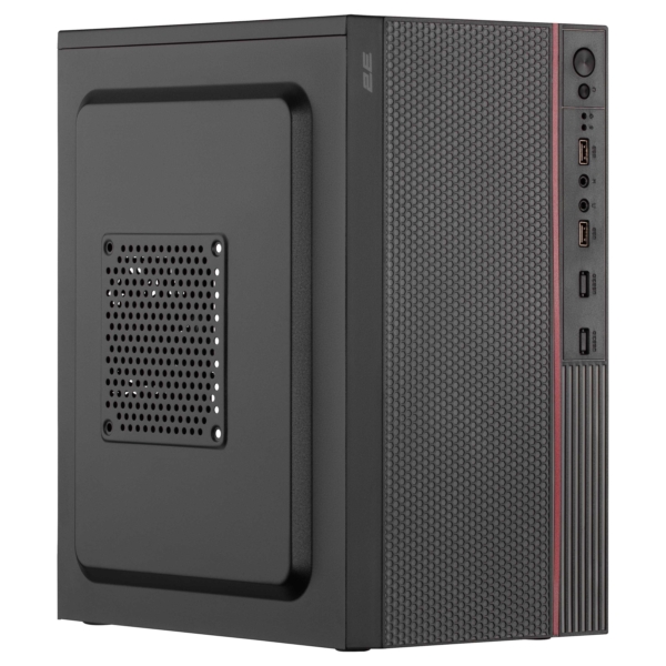 Корпус 2E TeamX TMX03 с БП 2E ATX400W, 2xUSB2.0, 1×80мм, VGA 220мм, mATX, чёрный