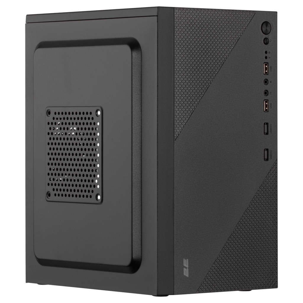 Корпус 2E TeamX TMX04 с БП 2E ATX400W, 2xUSB2.0, 1×80мм, VGA 220мм, mATX, чёрный