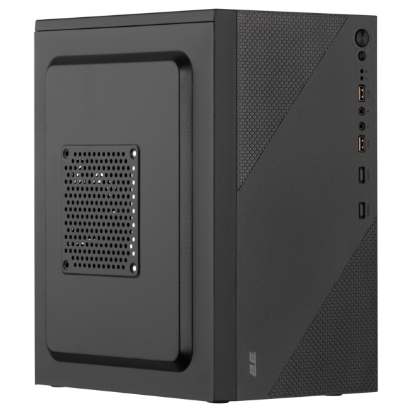 Корпус 2E TeamX TMX04 с БП 2E ATX400W, 2xUSB2.0, 1×80мм, VGA 220мм, mATX, чёрный