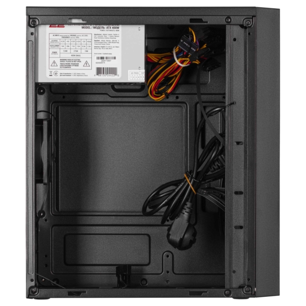 Корпус 2E TeamX TMX04 с БП 2E ATX400W, 2xUSB2.0, 1×80мм, VGA 220мм, mATX, чёрный