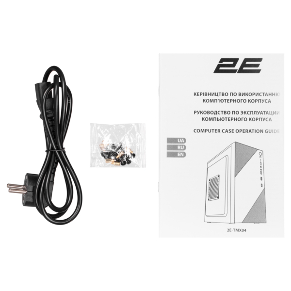 Корпус 2E TeamX TMX04 с БП 2E ATX400W, 2xUSB2.0, 1×80мм, VGA 220мм, mATX, чёрный