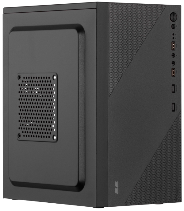Корпус 2E TeamX TMX04 с БП 2E ATX400W, 2xUSB2.0, 1×80мм, VGA 220мм, mATX, чёрный