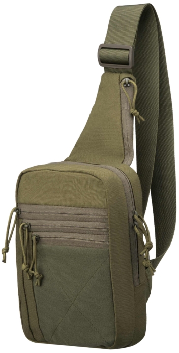 2E Tactical sling-bag, holster with quick opening, 6 compart, OD Green