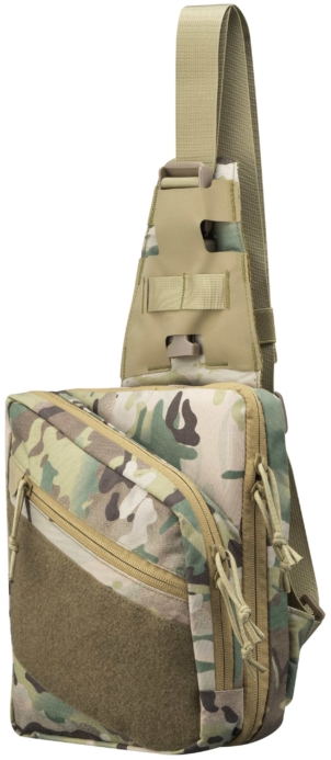 2E Tactical sling-bag, quick opening, 4 compart, Camo