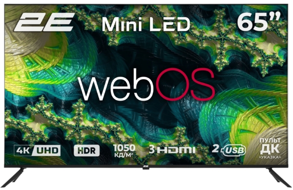Телевізор 65″ 2E MiniLED 4K 60Hz Smart WebOS Black