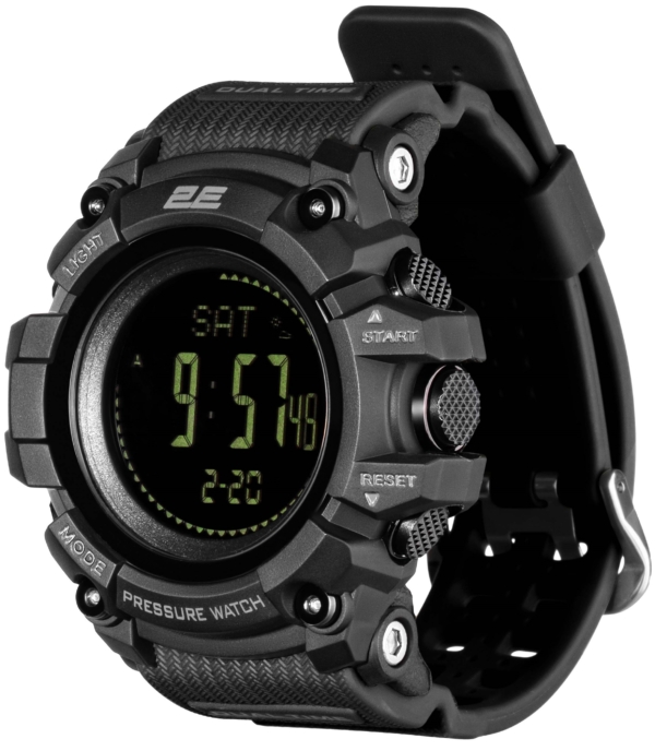 2E Tactical Armor GT Black Tactical Watch with Compass and Pedometer