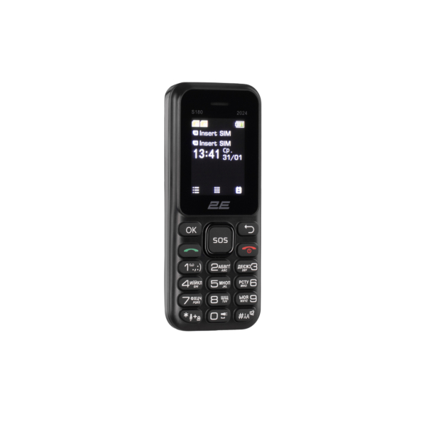 Mobile phone 2E S180 2024 1.77″ 2SIM, 600mAh, Black