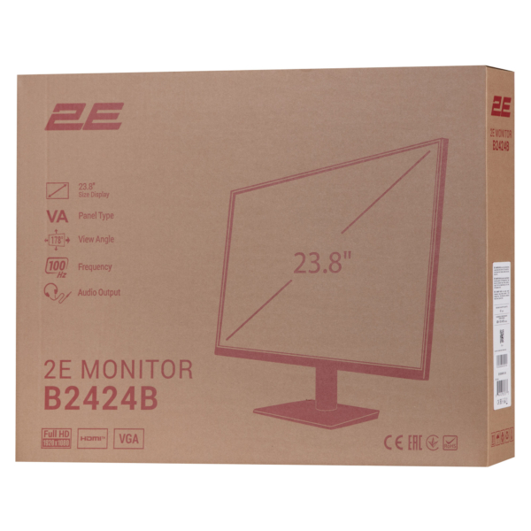 2E Монитор 23.8″ B2424B D-Sub, HDMI, VA, 100Hz, FreeSync