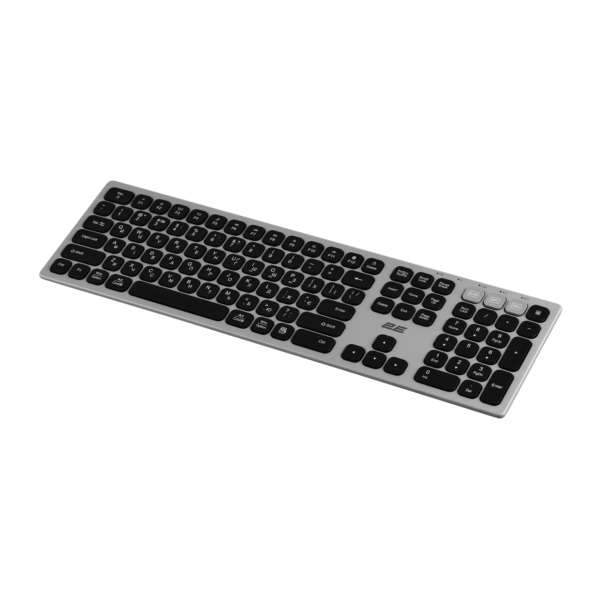 Клавиатура ножничная 2E KS270 109key, WL/BT, EN/UK, серо-чёрный