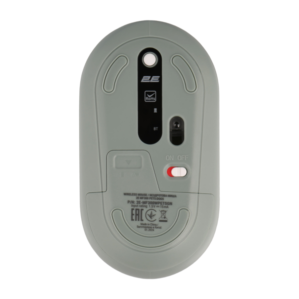 Мышь 2E MF300 PETS:DOGS Silent WL BT, зелёный