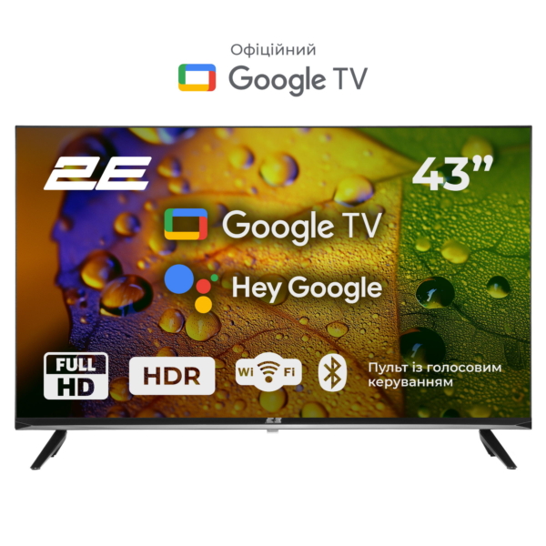 Телевизор 43″ 2E LED FHD 60Hz Smart Google TV Black