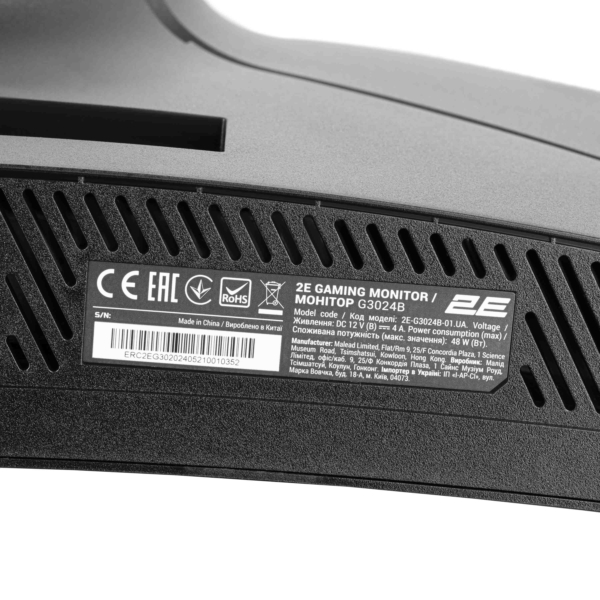 Монітор 2E GAMING 30″ G3024B 2xHDMI, DP, Audio, VA, 2560×1080, 21:9, 200Hz, 1ms, CURVED, FreeSync