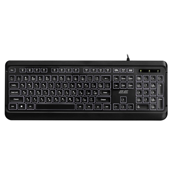 2E Keyboard membrane KS120 104key, USB-A, EN/UK, White LED, black