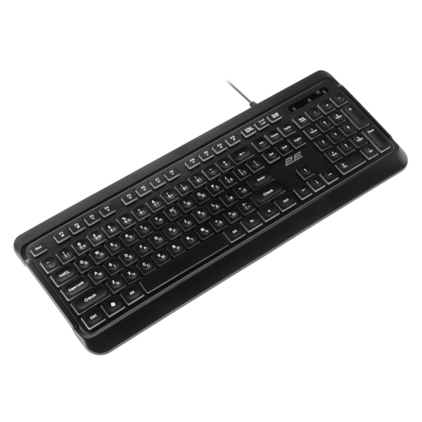 2E Keyboard membrane KS120 104key, USB-A, EN/UK, White LED, black