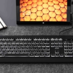 2E Keyboard membrane KS120 104key, USB-A, EN/UK, White LED, black