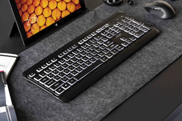 2E Keyboard membrane KS120 104key, USB-A, EN/UK, White LED, black