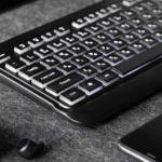 2E Keyboard membrane KS120 104key, USB-A, EN/UK, White LED, black