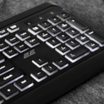 2E Keyboard membrane KS120 104key, USB-A, EN/UK, White LED, black