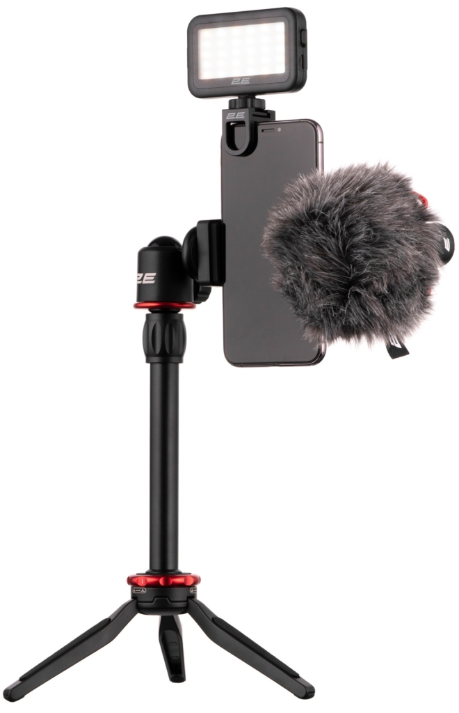 Микрофон с триподом для мобильных устройств 2Е MM011 Vlog KIT, 3.5mm