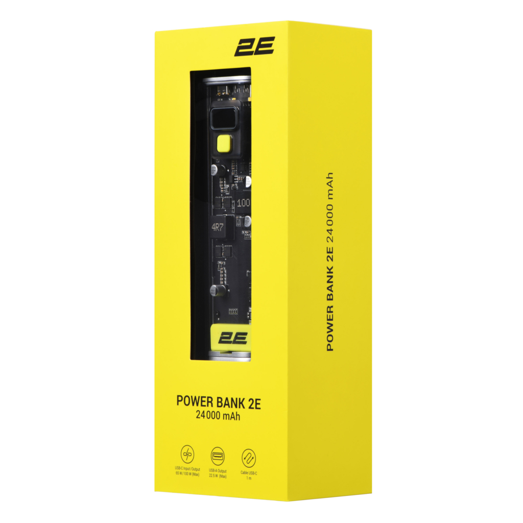 Портативное зарядное устройство Power Bank 2E Сrystal 24000мАч, 100Вт