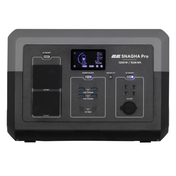 Портативная электростанция 2Е Snagha PRO, 1200 Вт, 1024 Вт/ч, WiFi/BT, быстрая зарядка