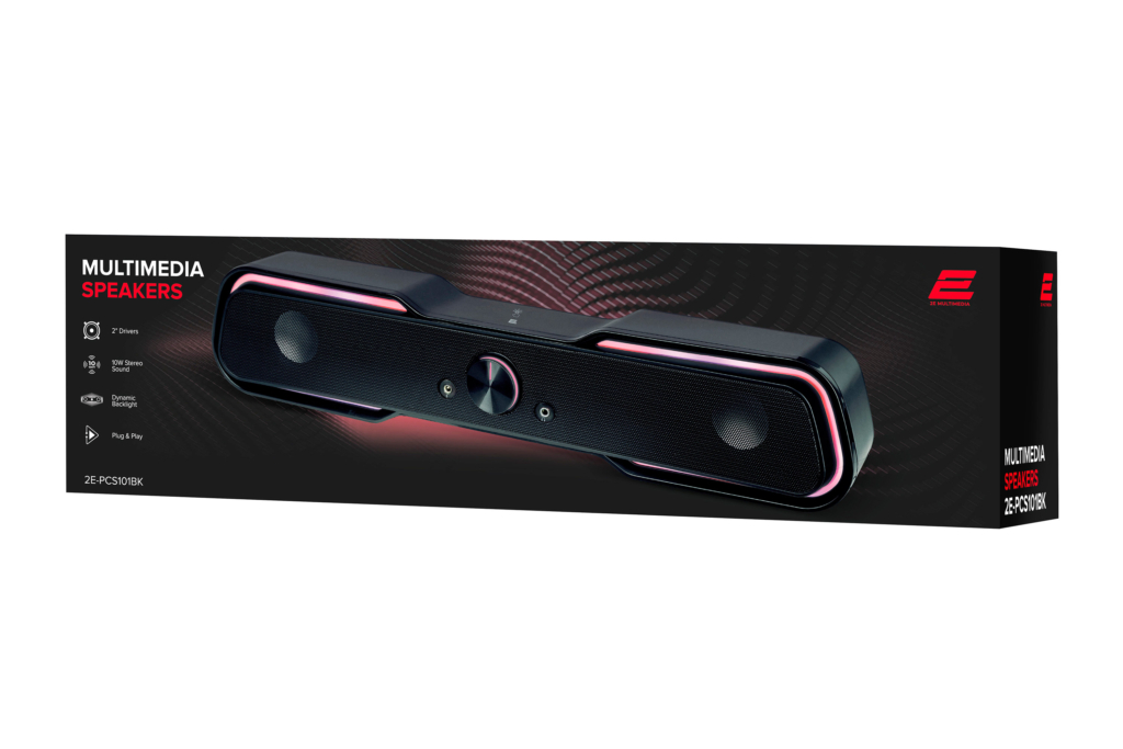 Multimedia speaker 2E PCS101 RGB, 2.0, USB, Black