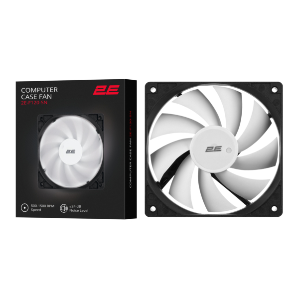 Корпусный вентилятор 2E F120-SN 120мм, 500-1500rpm, 4pin 24dBa чёрный