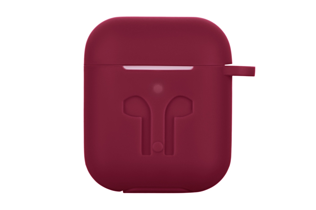 2Е case for AirPods (Gen 1-2, 2016-2019), Pure Color Silicone Imprint (3.0mm), Marsala
