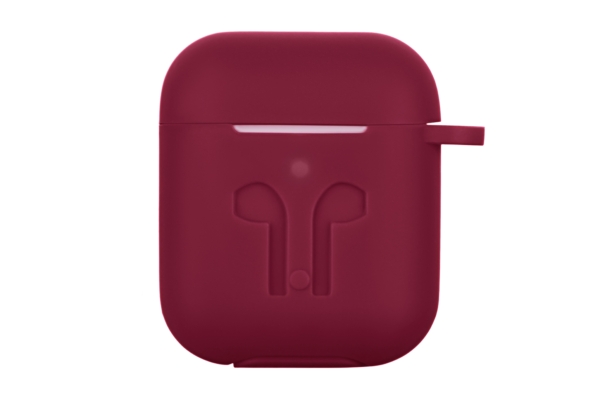 Чехол 2Е для AirPods (Gen 1-2, 2016-2019), Pure Color Silicone Imprint (3.0mm), бордовый
