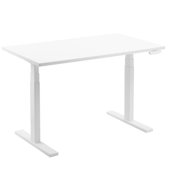 2E Computer table CE150W-MOTORIZED, height adjustment, electric motor 220V, 62/128×150х75cm, white