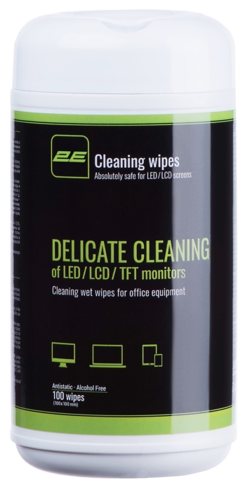 Wet wipes 2E for office equipment, 10х10cm, 100pcs