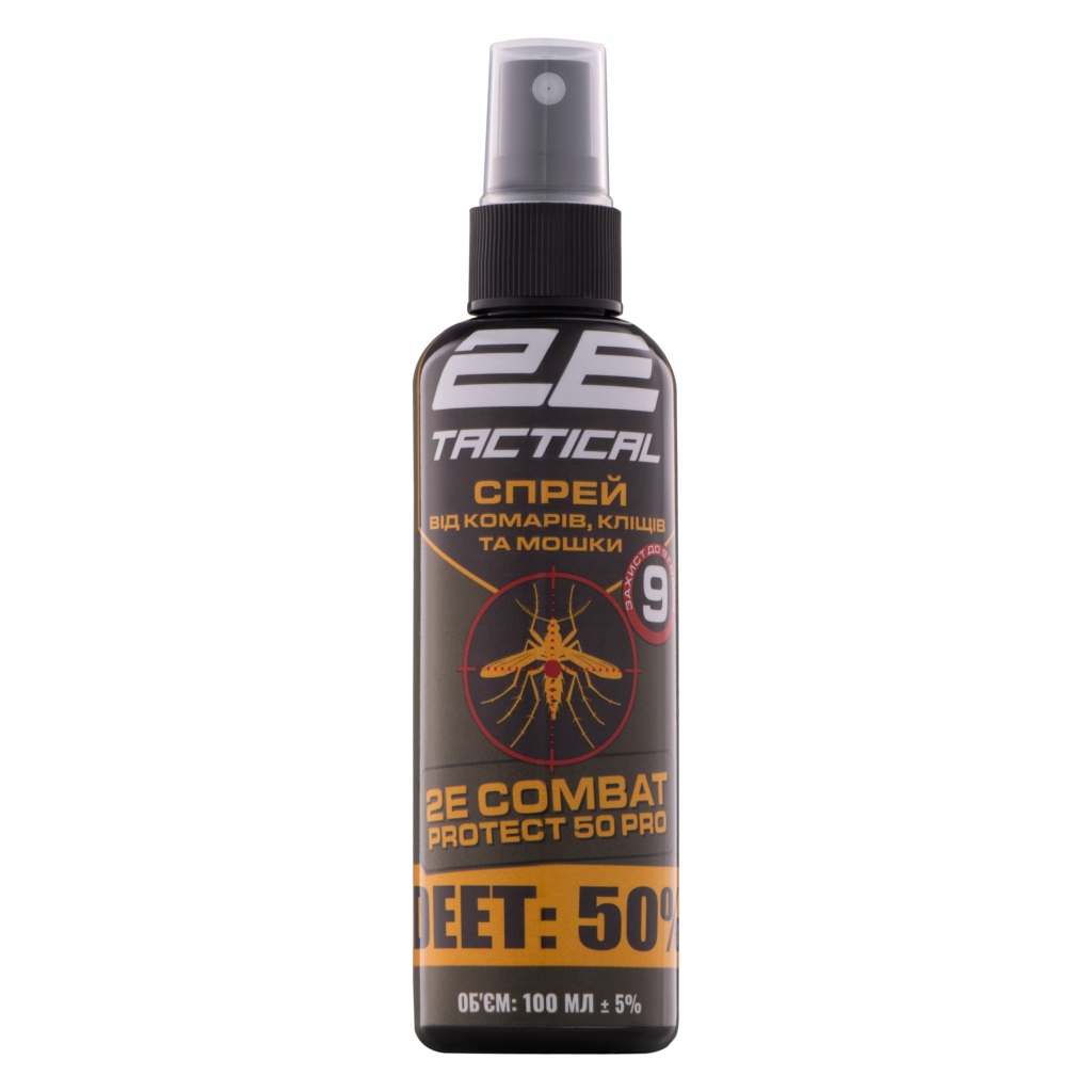 2E Tactical Спрей від комарів, кліщів та мошок Combat Protect 50 Pro, 100 мл – 10 шт