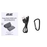2E Портативний зарядний пристрій Power Bank Solar 20000mAh Black