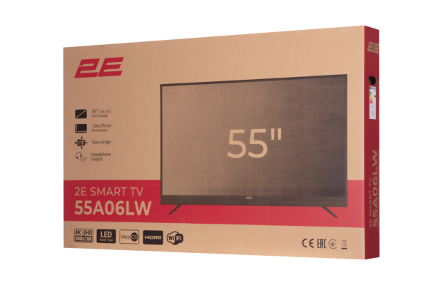 2E Телевізор 55″ LED 4K 50Hz Smart WebOS Black soundbar