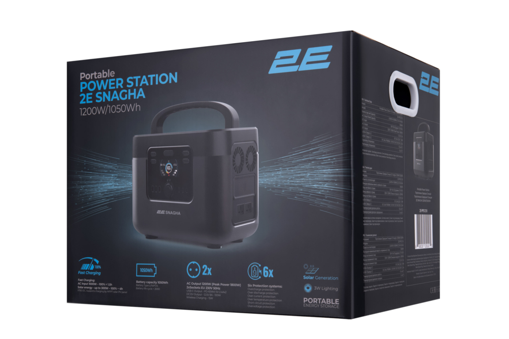 Portable Power Station 2E Snagha Output Power 1200W Battery capacity 1050Wh, Fast Charging