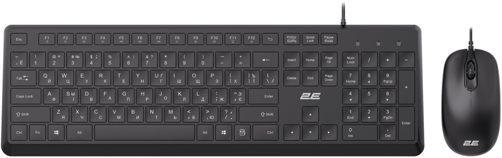 Комплект клавиатура и мышь 2E MK405 USB-A, EN/UK/RU, чёрный