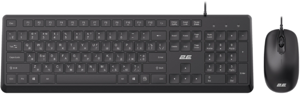 Комплект клавиатура и мышь 2E MK405 USB-A, EN/UK/RU, чёрный