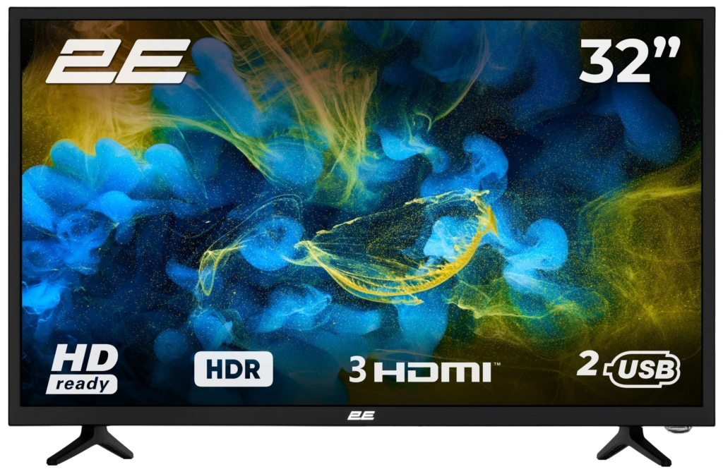 Телевизор 32″ 2E LED HD 60Hz Black
