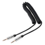 Кабель 2E аудио jack 3.5mm-M Coiled 1.8м Black