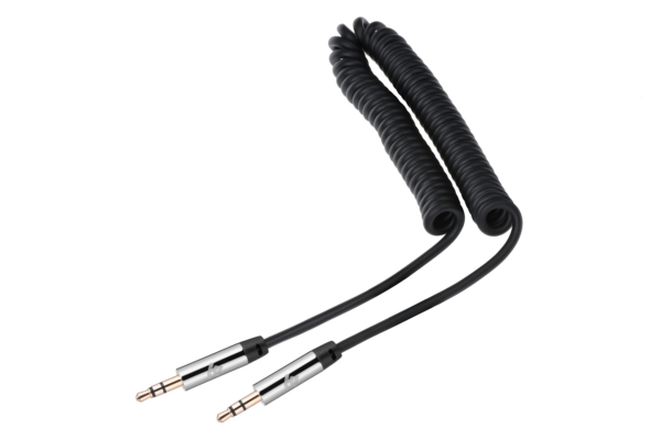 Кабель 2E аудио jack 3.5mm-M Coiled 1.8м Black