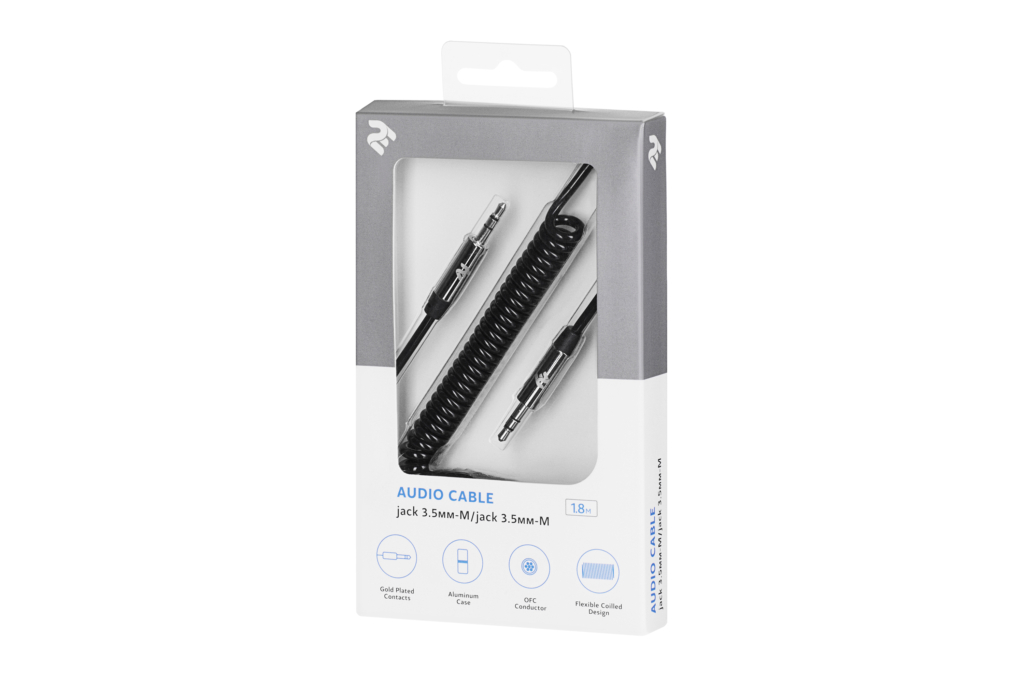 Кабель jack 3.5 > jack 3.5 (M/M) 2E 1.8м, чорний
