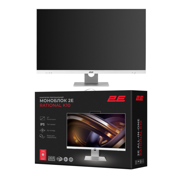 ПК Моноблок 2E Rational K10 27″ FHD IPS Intel i3-12100, 16Gb, F512GB, UMA, B660, K10.660, 150W, FreeDos, белый