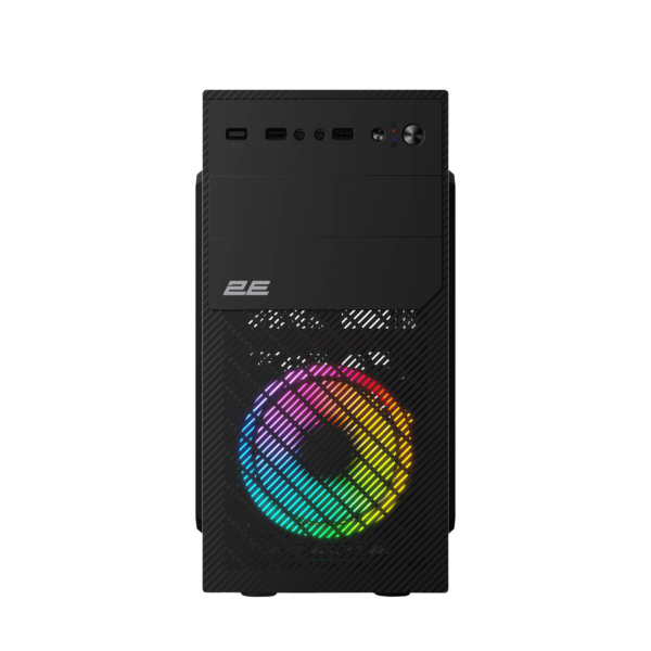 2E PC case Basis RD850 without PSU, 1xUSB3.0, 2xUSB2.0, 1x120mm ARGB, VGA 290mm, Metal Side Panel, mATX, black
